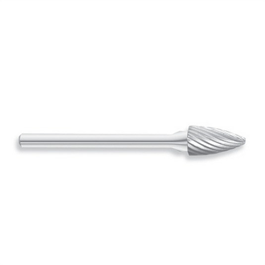 HTC Tool SG-51 Solid Carbide Burr; Pointed Tree Shape; Single Cut