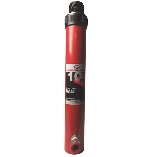 American Forge & Foundry AFF - Ram - Hydraulic - 10 Ton Capacity - Threaded - Internal Return Spring - Compressed Length: 15.75"" - Extended Length: 25.75"" - 10"" Stroke - Coupler: 1/4"" 18NPTF