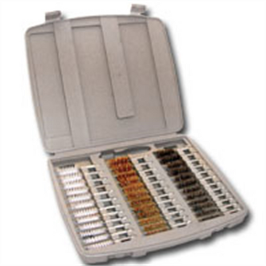 36PC BORE BRUSH SET-STEEL; BRASS; NYLON 8MM-19MM