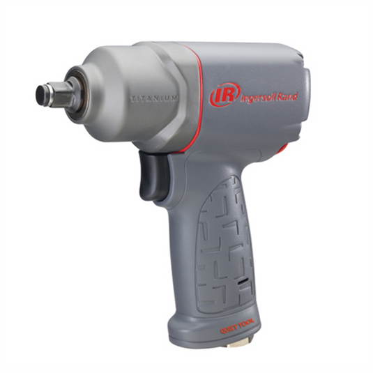 Ingersoll Rand 1/2 Inch Air Impact Wrench; Quiet; 330 ft-lb Torque; Titanium Hammercase; Friction Ring Retainer; Pistol