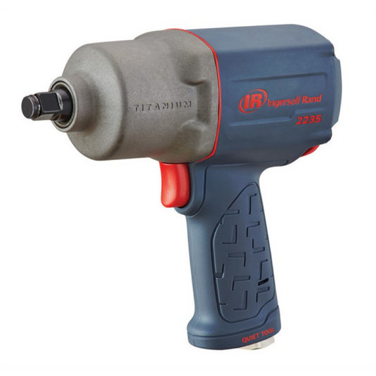 Ingersoll Rand 1/2 Inch Air Impact Wrench; Quiet; 1300 ft-lb Torque; Titanium Hammercase; Friction Ring Retainer; Pistol Grip