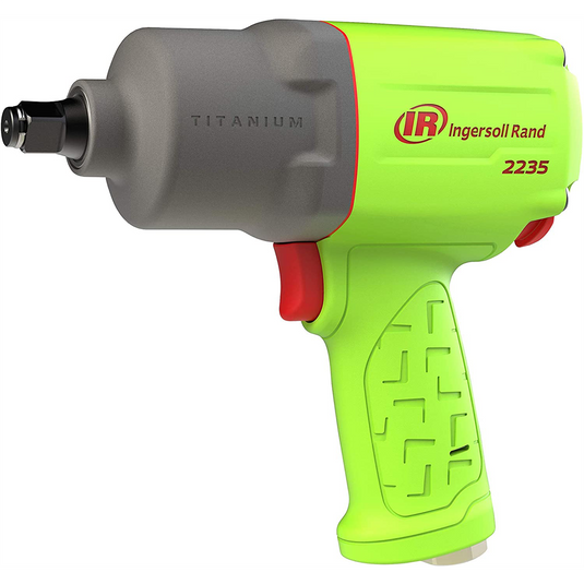 Ingersoll Rand 1/2 Inch Air Impact Wrench; 1350 ft-lb Torque; Titanium Hammercase; Friction Ring Retainer; Pistol Grip; Green