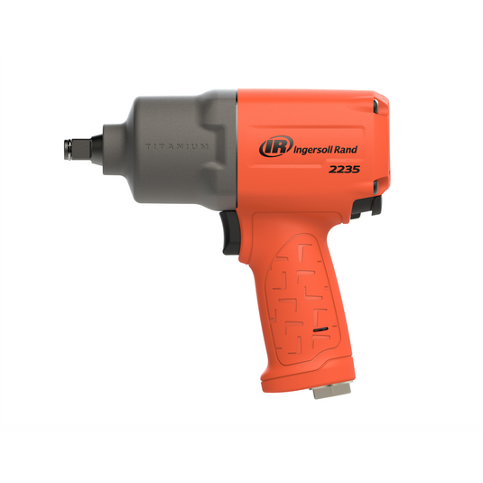 Ingersoll Rand 1/2 Inch Air Impact Wrench; 1350 ft-lb Torque; Titanium Hammercase; Friction Ring Retainer; Pistol Grip; Orange
