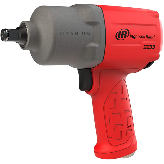 Ingersoll Rand 1/2 Inch Air Impact Wrench; 1350 ft-lb Torque; Titanium Hammercase; Friction Ring Retainer; Pistol Grip; Red