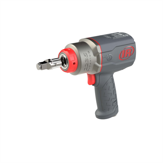Ingersoll Rand DXS2 1/2 Inch Air Impact Wrench; 2 Inch Extended Anvil; Quiet; 1500 ft-lb Torque; Titanium Hammercase; Friction Ring Retainer; Pistol Grip