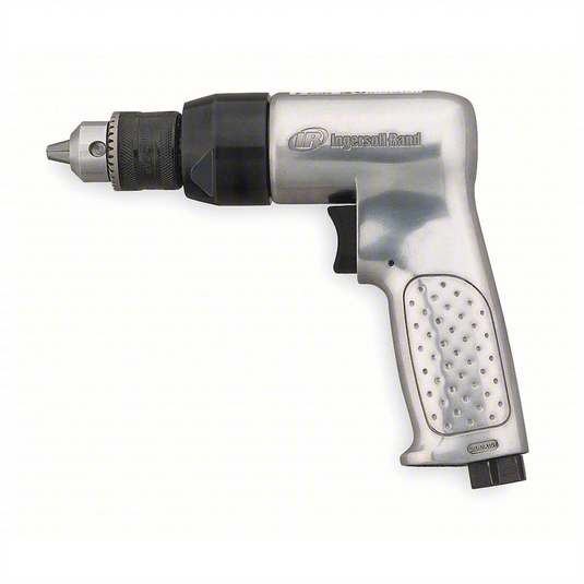 Ingersoll Rand 3/8 Inch Keyed Chuck Air Drill; 2000 RPM; 0.5 HP; 44in-lb Torque; Pistol Grip
