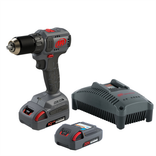 Ingersoll Rand 1/2"" 20V Cordless Compact Drill Driver 2 Battery Kit; 450 in-lb Torque; Keyless Chuck