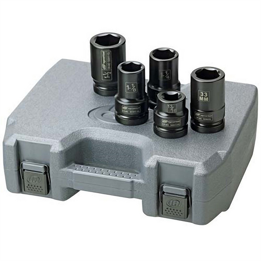 Ingersoll Rand 1"" Drive Hex SAE Deep Truck Service Impact Socket Set; 5-Piece