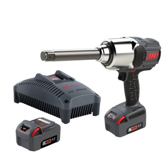 Ingersoll Rand 1"" 20V Cordless Impact Wrench 2 Battery Kit; 2000 ft-lb Torque; 6"" Extended Anvil; Friction Ring; Pistol