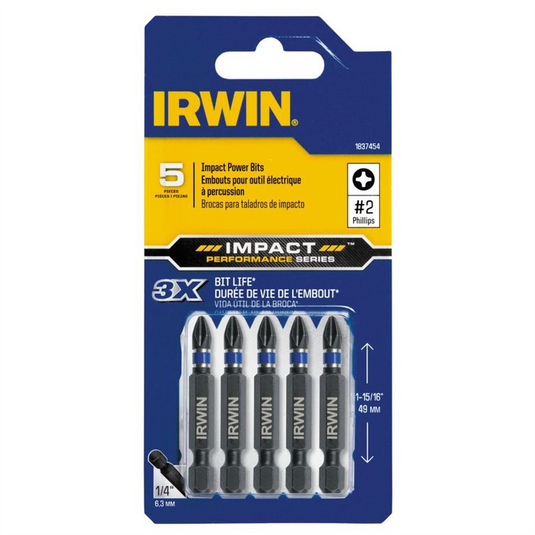 Irwin Industrial Power Impact Bit No. 2PH x 2 in. OAL 5/CARD