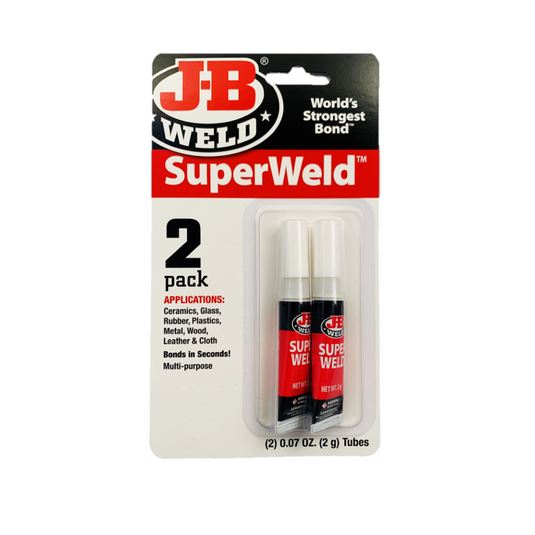 J B Weld J-B Weld 33102 SuperWeld Glue - Clear Super Glue Tubes - 2 oz. - 2 Pack
