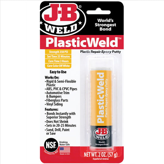 J B Weld J-B Weld 8237 PlasticWeld Plastic Repair Epoxy Putty - 2 oz.
