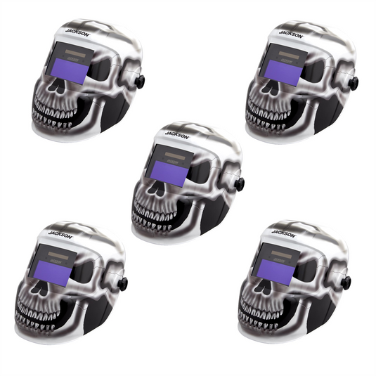 Jackson Safety Jackson Safety - Quantity 5 Pack - Welding Helmet - Auto Darkening - Nylon - 3.78"" x 1.65"" Viewing Area - Shade 10 Fixed ADF 1/1/1/1 - 370 Speed Dial Headgear - Gray Matter Graphics