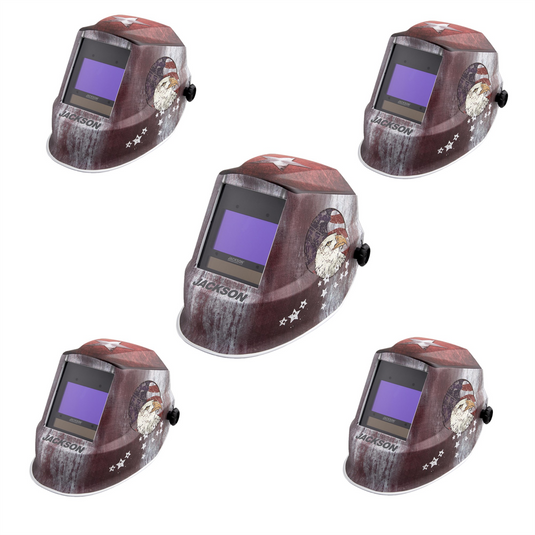 Jackson Safety Jackson Safety - Quantity 5 Pack - Welding Helmet - Auto Darkening - Nylon - 3.94"" x 2.36"" Viewing Area - Shade 4/5-13 Variable ADF 1/1/1/1 - 370 Speed Dial Headgear - Freedom Graphics