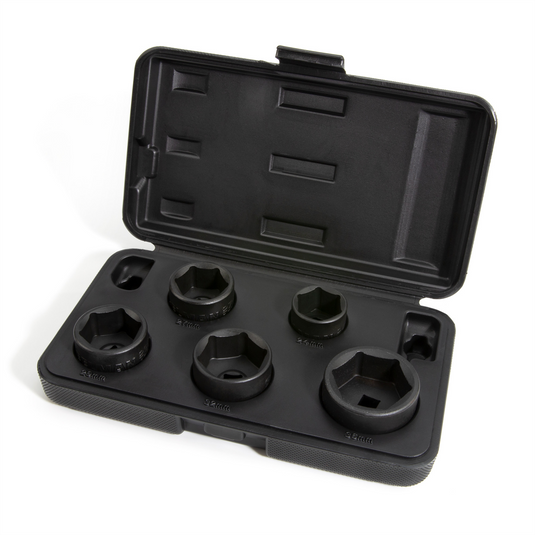 J S Products 5-Piece 3/8-Inch Drive Low Profile Oil Filter Socket Set