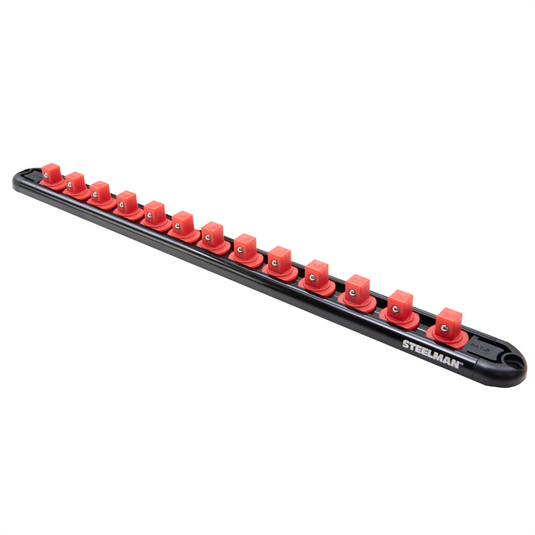J S Products 3/8-Inch Drive 13-Piece Aluminum Socket Storage Rail