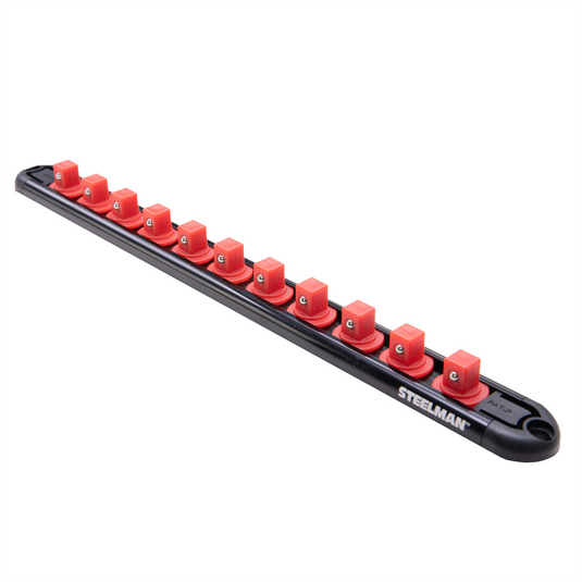 J S Products 3/8-Inch Drive 11-Piece Aluminum Socket Storage Rail