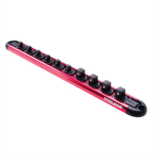 J S Products 1/4-Inch and 3/8-Inch Drive 10-Piece Aluminum Socket Storage Rail