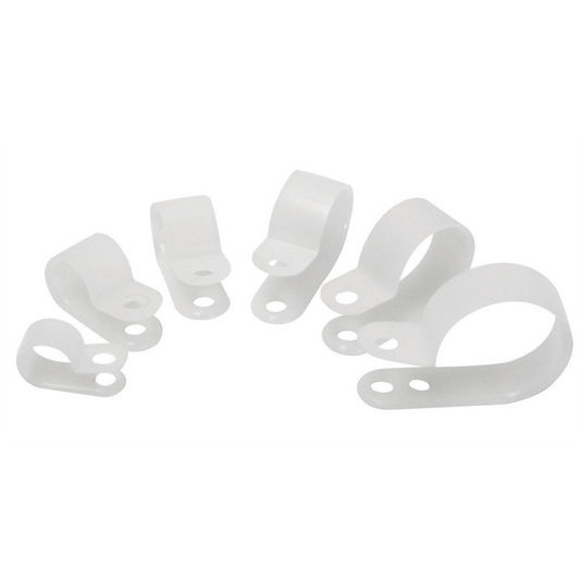 The Best Connection 1/8"" THRU 1"" I.D. NATURAL NYLON CLAMP ASSORT 16PCS