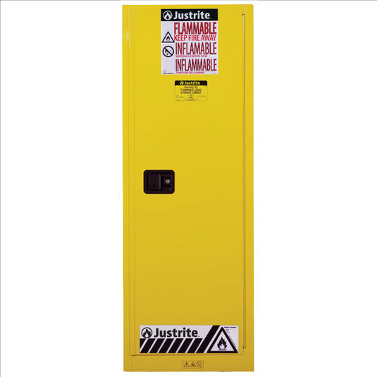Justrite Mfg. Co. 22 Gallon Yellow Slimline Flammable Safety Cabinet