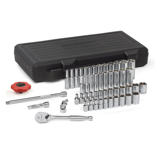 GearWrench 51 Piece 1/4 Inch Drive 6 Point Standard & Deep SAE/Metric Mechanics Tool Set