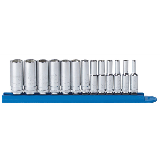 GearWrench 13 Piece 1/4 Inch Drive 6 Point Deep Metric Socket Set