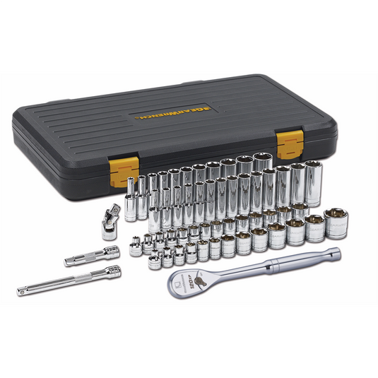 GearWrench 56 Piece 3/8 Inch Drive 6 Point 120XP Standard & Deep SAE/Metric Mechanics Tool Set