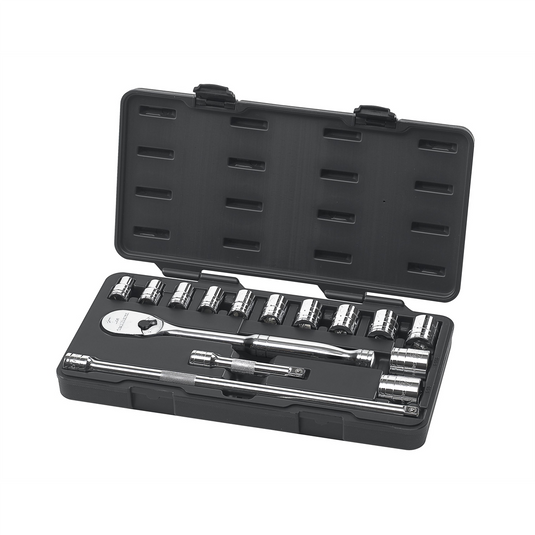 GearWrench 15 Piece 1/2 Inch Drive 6 Point Standard SAE Mechanics Tool Set