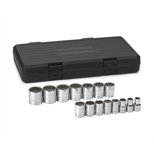 GearWrench 15 Piece 1/2 Inch Drive 12 Point Standard SAE Socket Set
