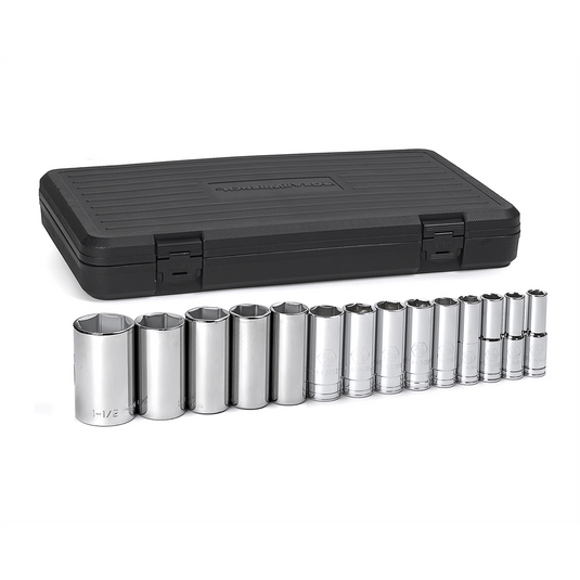 GearWrench 14 Piece 1/2 Inch Drive 6 Point Deep SAE Socket Set