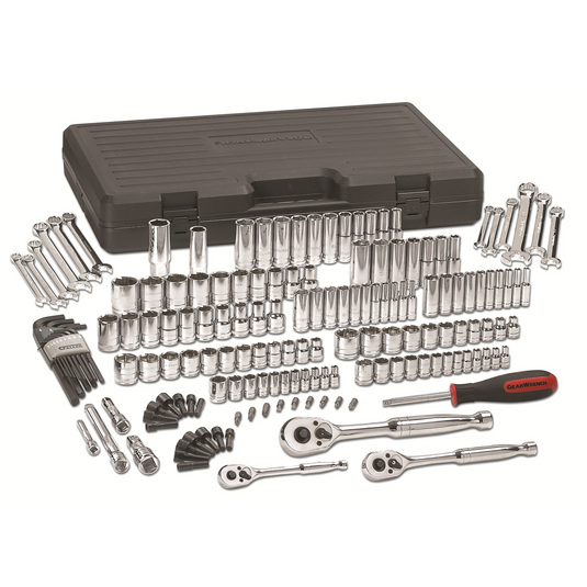 GearWrench 165 Piece 1/4 Inch; 3/8 Inch & 1/2 Inch Drive 6 Point Standard & Deep SAE/Metric Mechanics Tool Set