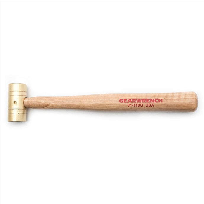 GearWrench 1 Pound Brass Hammer with Hickory Handle
