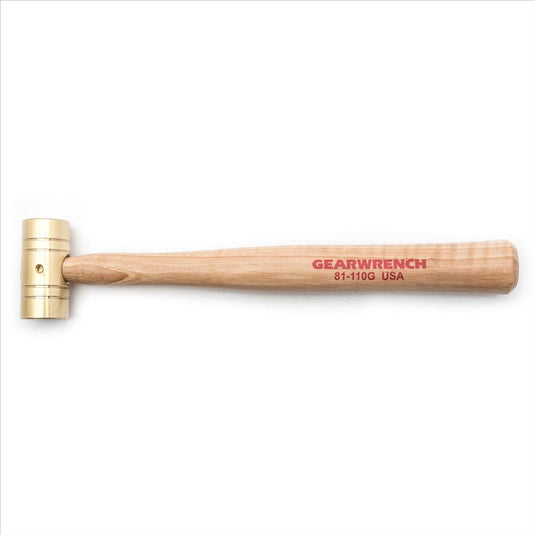 GearWrench 1 Pound Brass Hammer with Hickory Handle