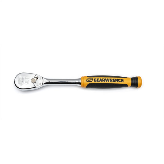 GearWrench 1/4 Inch Drive 90-Tooth Dual Material Teardrop Ratchet 6 Inch