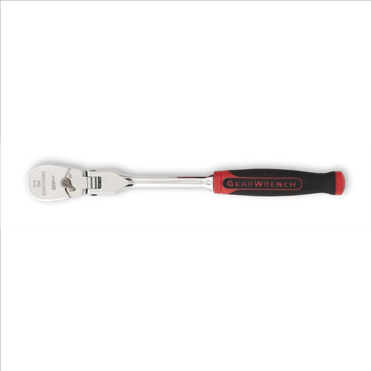 GearWrench 1/4 Inch Drive 120XP Dual Material Flex Head Teardrop Ratchet 8 Inch