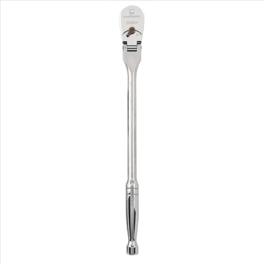 GearWrench 1/2 Inch Drive 120XP Full Polish Chrome Flex Head Teardrop Ratchet