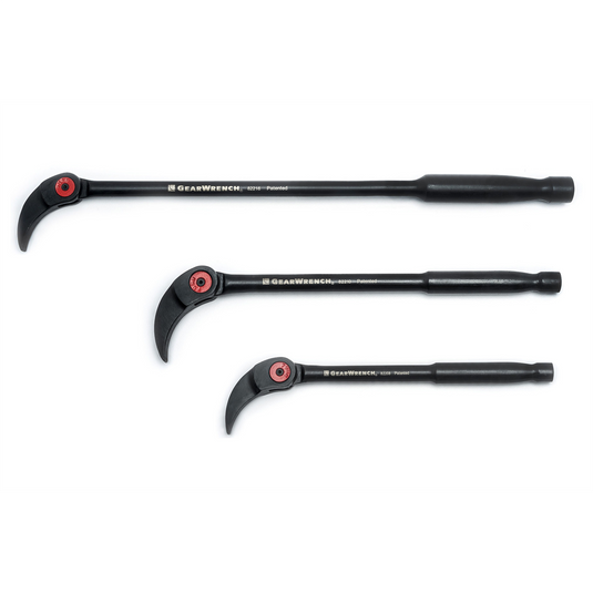 GearWrench 3 Piece Indexing Pry Bar Set 8 Inch; 10 Inch & 16 Inch