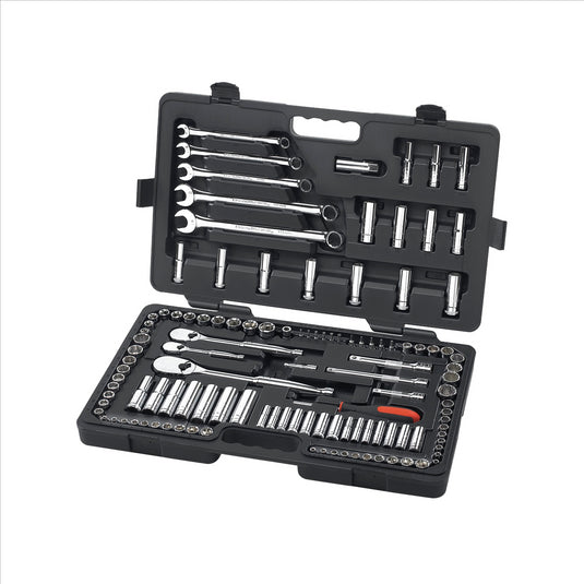 GearWrench 118 Piece 1/4 Inch; 3/8 Inch & 1/2 Inch Drive 6 & 12 Point Standard & Deep SAE/Metric Mechanics Tool Set