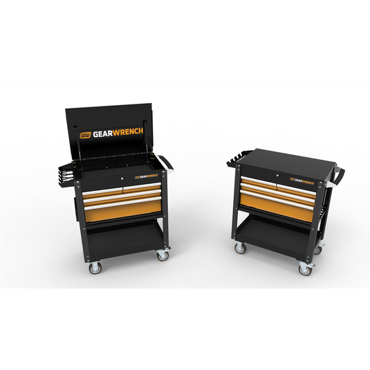 GearWrench 33 Inch 4 Drawer Black & Orange Utility Cart