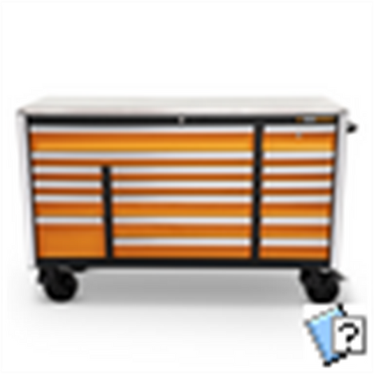 GearWrench 72 Inch 18 Drawer Rolling Tool Cabinet with Stainless Steel Worktop and Chrome Drawer Pull
