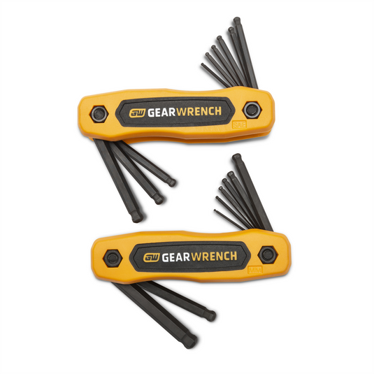GearWrench 17 Piece SAE/Metric Ball End Folding Hex Key Set