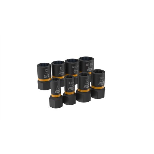 GearWrench 8 Piece 1/4 Inch & 3/8 Inch Drive Bolt Biter Impact Extraction Socket Set