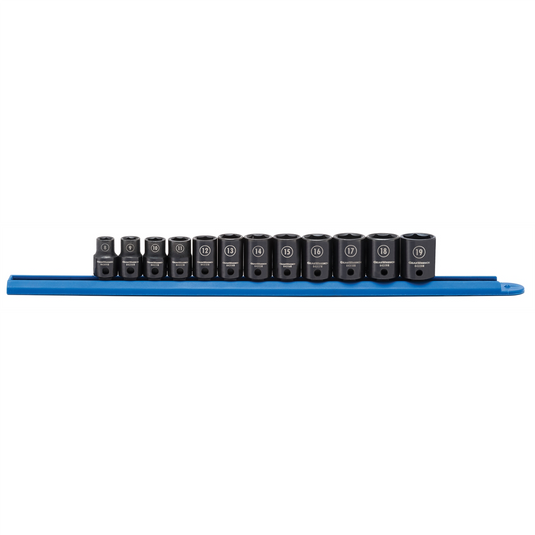 GearWrench 12 Piece 3/8 Inch Drive 6 Point Standard Impact Metric Socket Set
