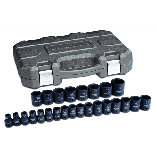 GearWrench 25 Piece 1/2 Inch Drive 6 Point Standard Impact Metric Socket Set