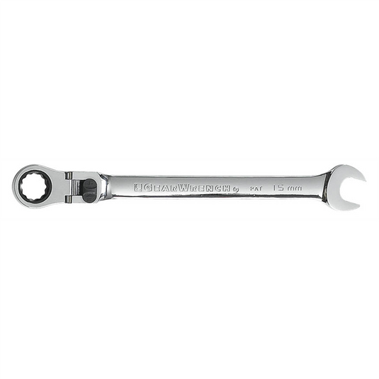 GearWrench 15mm 72-Tooth 12 Point XL Locking Flex Head Ratcheting Combination Wrench