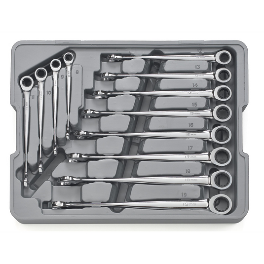 GearWrench 12 Piece 72-Tooth 12 Point XL X-Beam Ratcheting Combination Metric Wrench Set