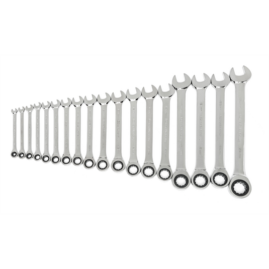 GearWrench 18 Piece 72-Tooth 12 Point Ratcheting Combination Metric Wrench Set