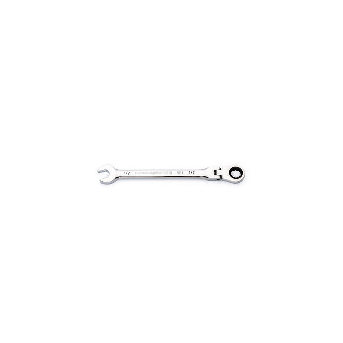GearWrench 1/2 Inch 90-Tooth 12 Point Flex Head Ratcheting Combination Wrench