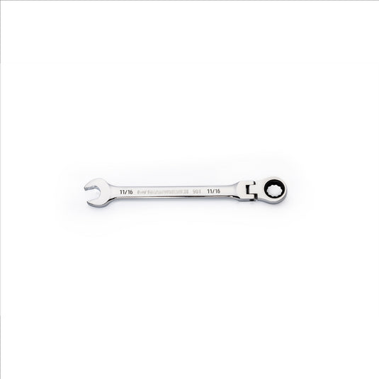 GearWrench 11/16 Inch 90-Tooth 12 Point Flex Head Ratcheting Combination Wrench
