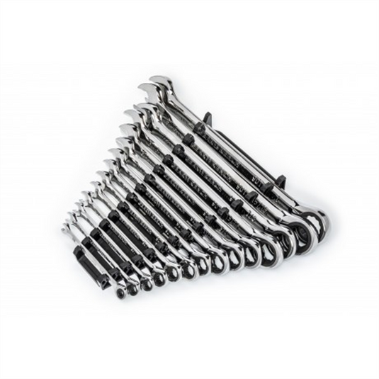 GearWrench 14 Piece 90-Tooth 12 Point SAE Combination Ratcheting Wrench Set